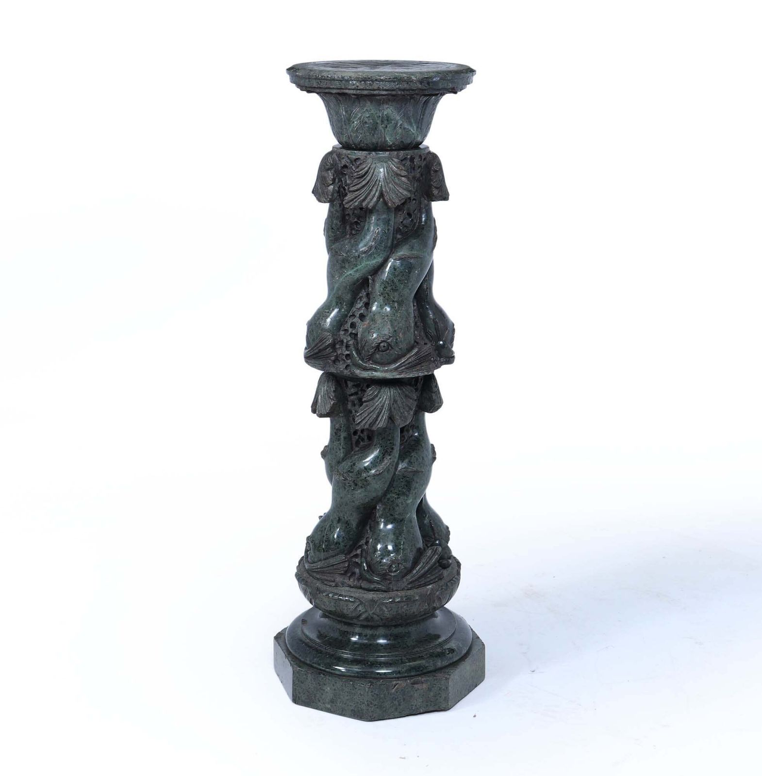 Antique Italian Serpentine Marble Pedestal C1880 photo Home Decor
