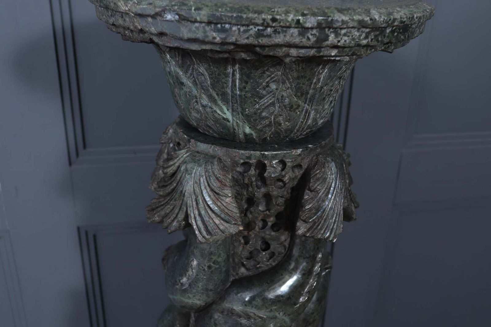 Home Decor Antique Italian Serpentine Marble Pedestal C1880 photo