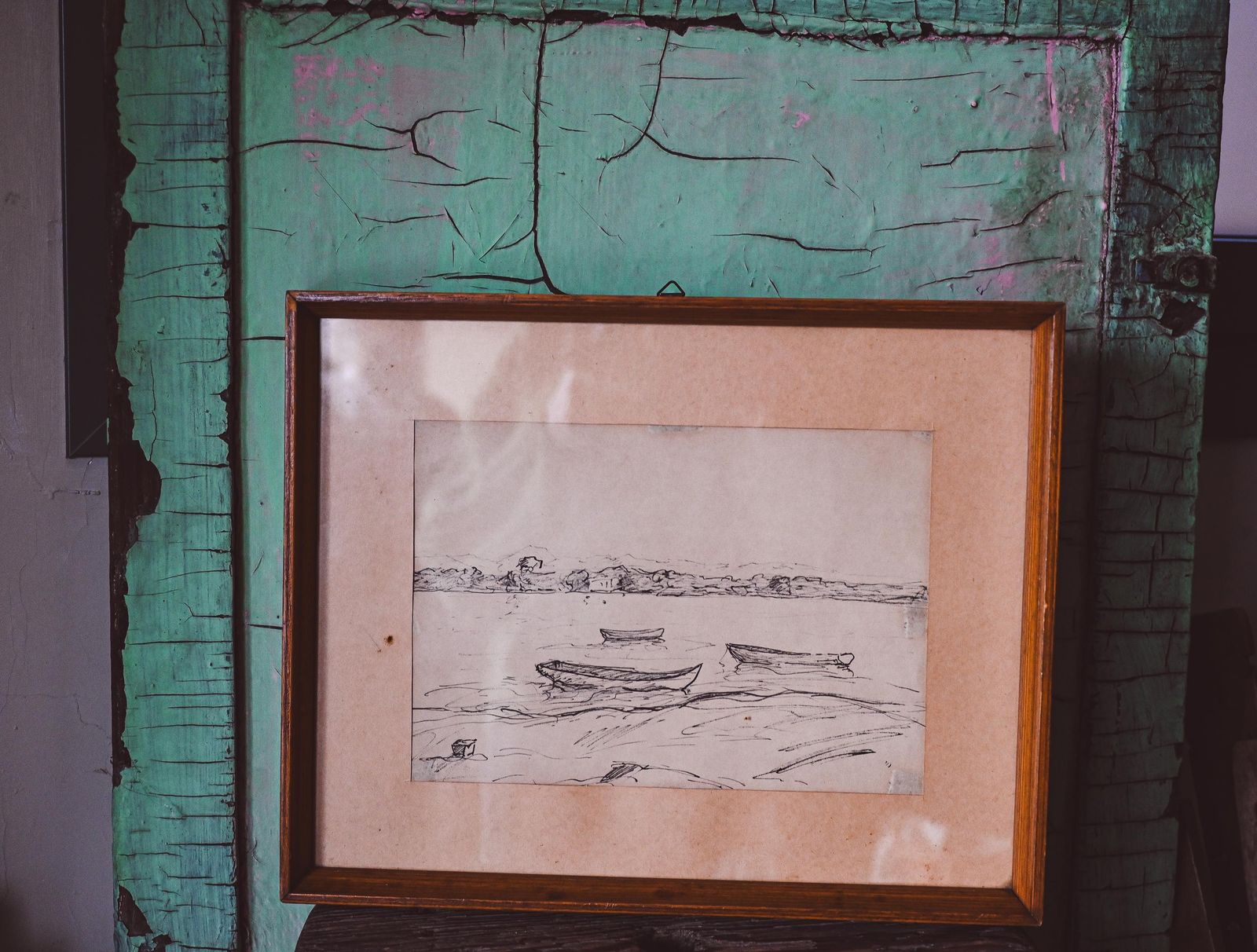 Vintage Harbor Ink Drawing On Paper   Original Maritime Artwork   Nautical Scene Illustration photo 154.0