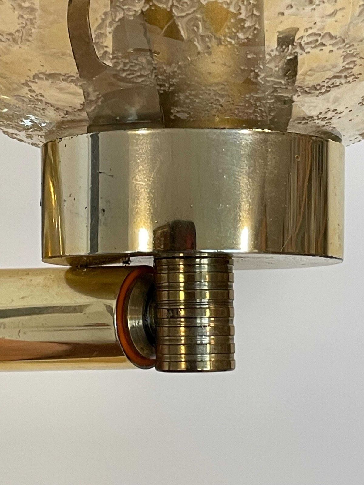 Mid Century Modern Vintage Danish H.N. Design Wall Lamps With Round Ball Glass Shades And Golden Plastic Wall Mounts photo buy