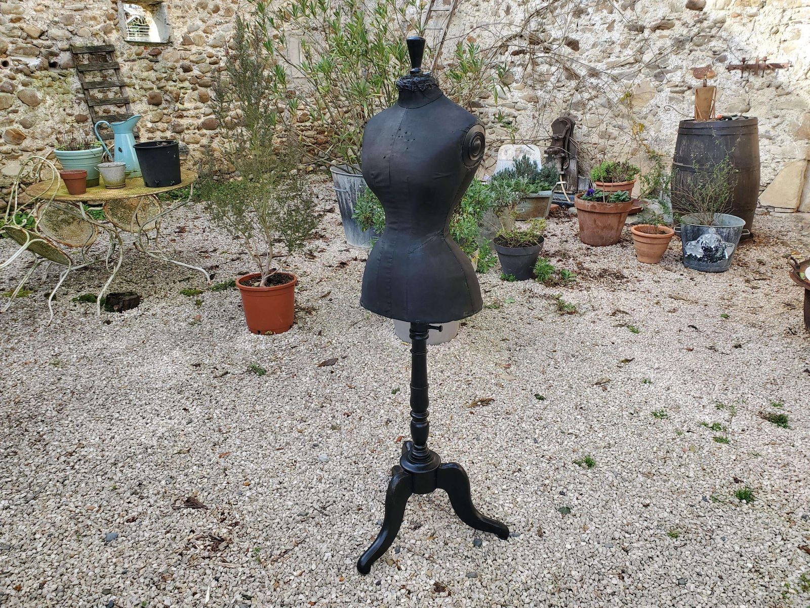 French Antique Wasp Waist Mannequin / Antique Mannequin / Dress Makers Mannequin / Antique Dress Form / 19th C Mannequin / Tailors Dummy
