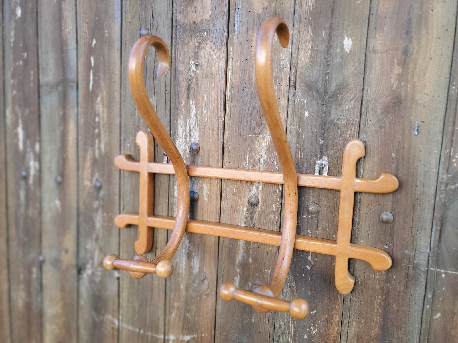 Thonet Bentwood Coathooks / Thonet Coat Hooks / 1900s Bistro Hooks / Antique Bentwood Coat Rack / Genuine Thonet Coat Hooks / 2 Hook Rack photo Furniture