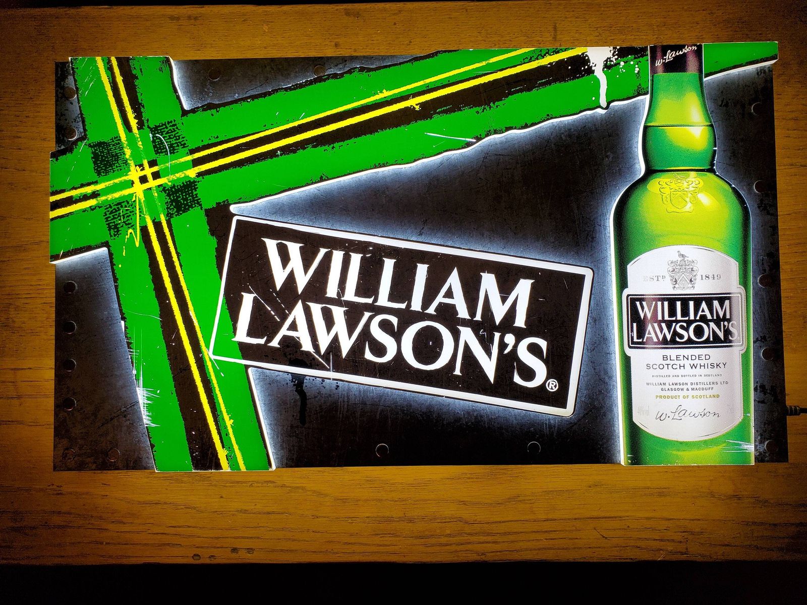 Light Up William Lawson Whisky Sign / Light Box Publicity Sign / Bar Publicity Sign / Bar Advertising Sign / Rare Lawsons Whisky Sign photo 150.0
