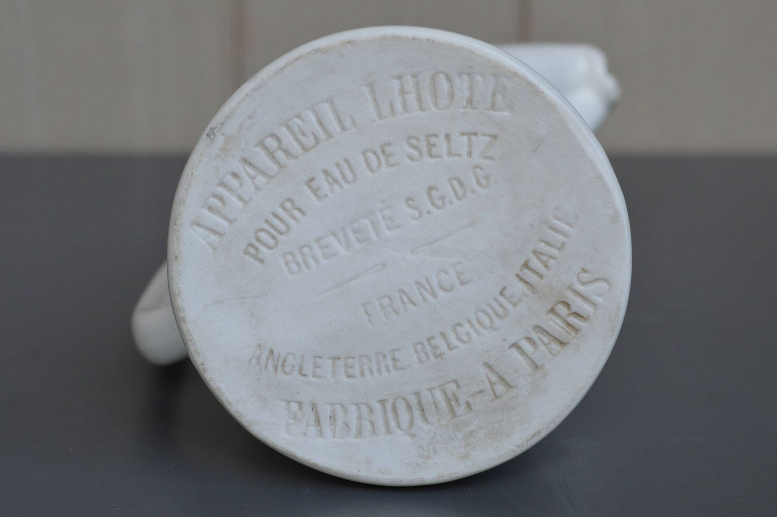 Antique 19th Century French Appareil Lhote Eau De Seltz / Seltzer Water Siphon Pitcher / Twin Compartment With 2 Stoppers / Water Siphon photo vinterior