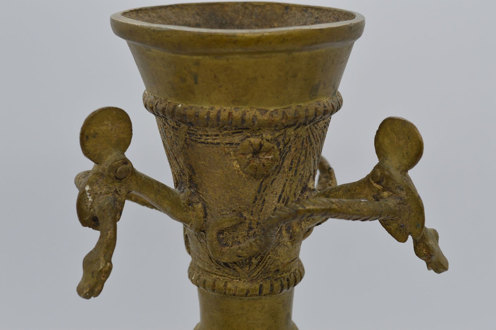Bronze Gilded Tree Sculpture / Tree Sculpture Curiosity / Sculpture With Birds, Snakes And Frogs / Spiritual Art Sculpture / Ancient Vase photo 103.0