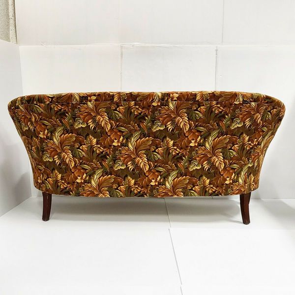 Rare French Vintage Velvet 3 Seat Sofa From 1970 photo for sale
