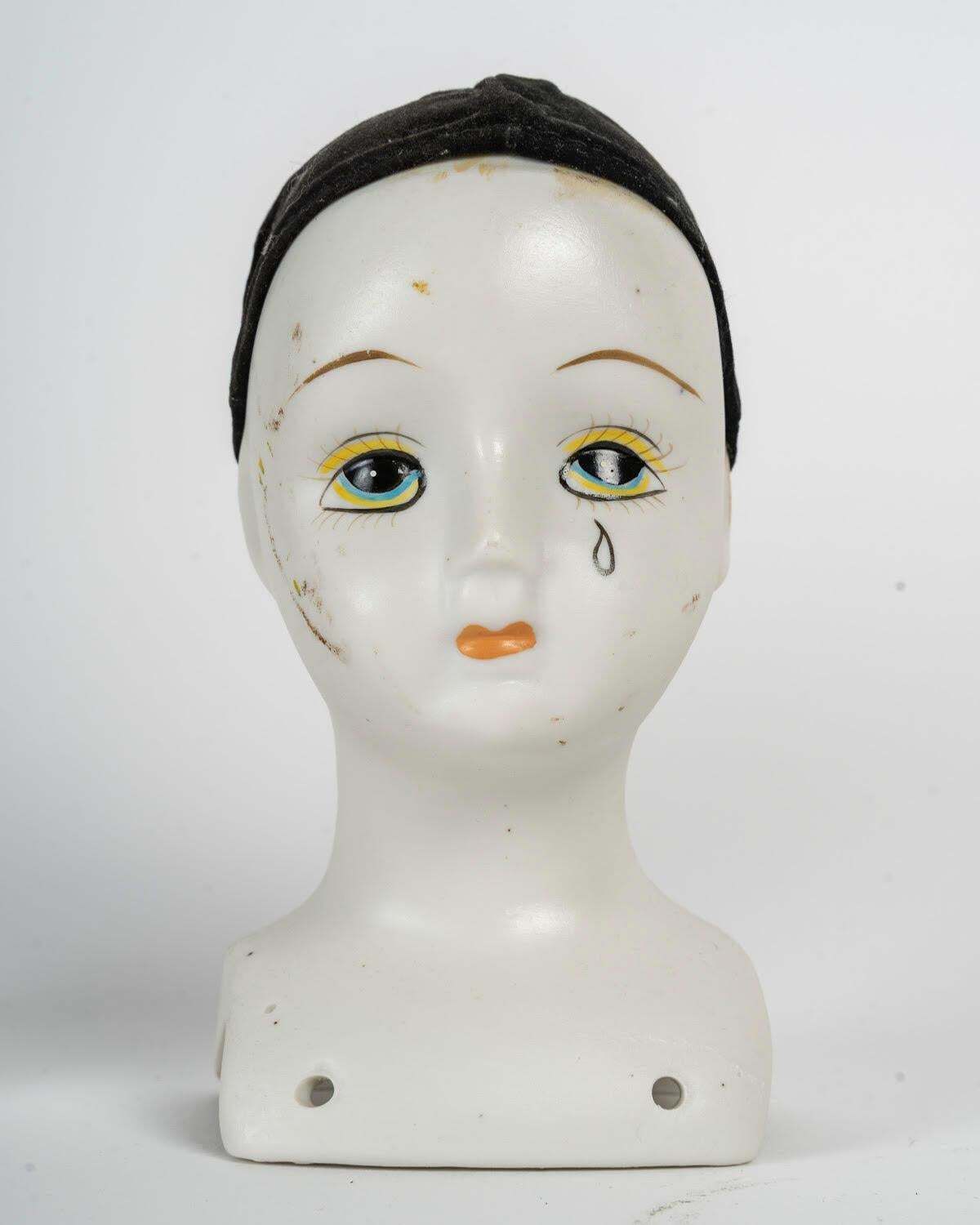 Pair Of Porcelain Doll Heads, 1960. photo for sale