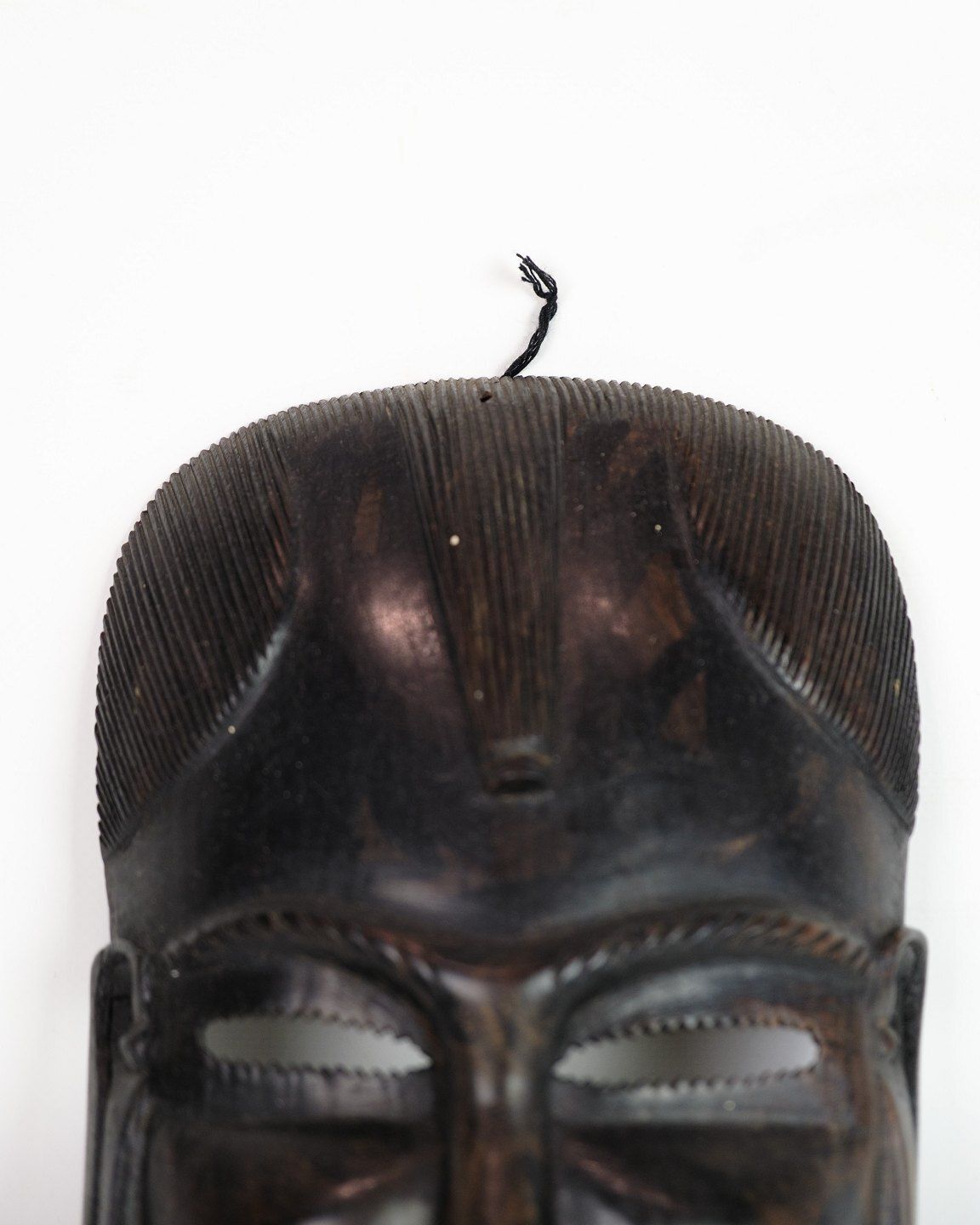 African Mask Hand Carved In Dark Wood photo Art