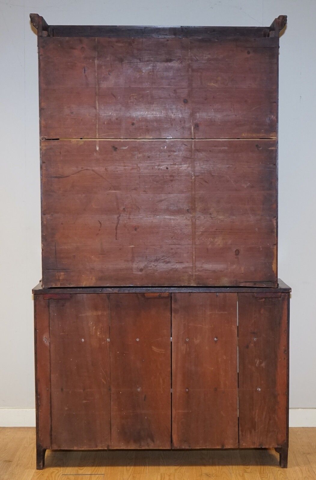 Victorian Mahogany Bookcase With Lion Mask Claw Feet Glazed Doors photo buy