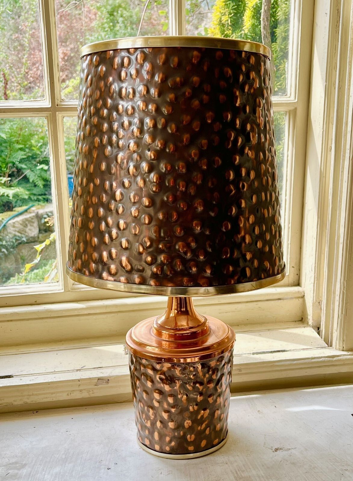 1970’s Hammered Copper Table Lamp From Zambia photo furniture