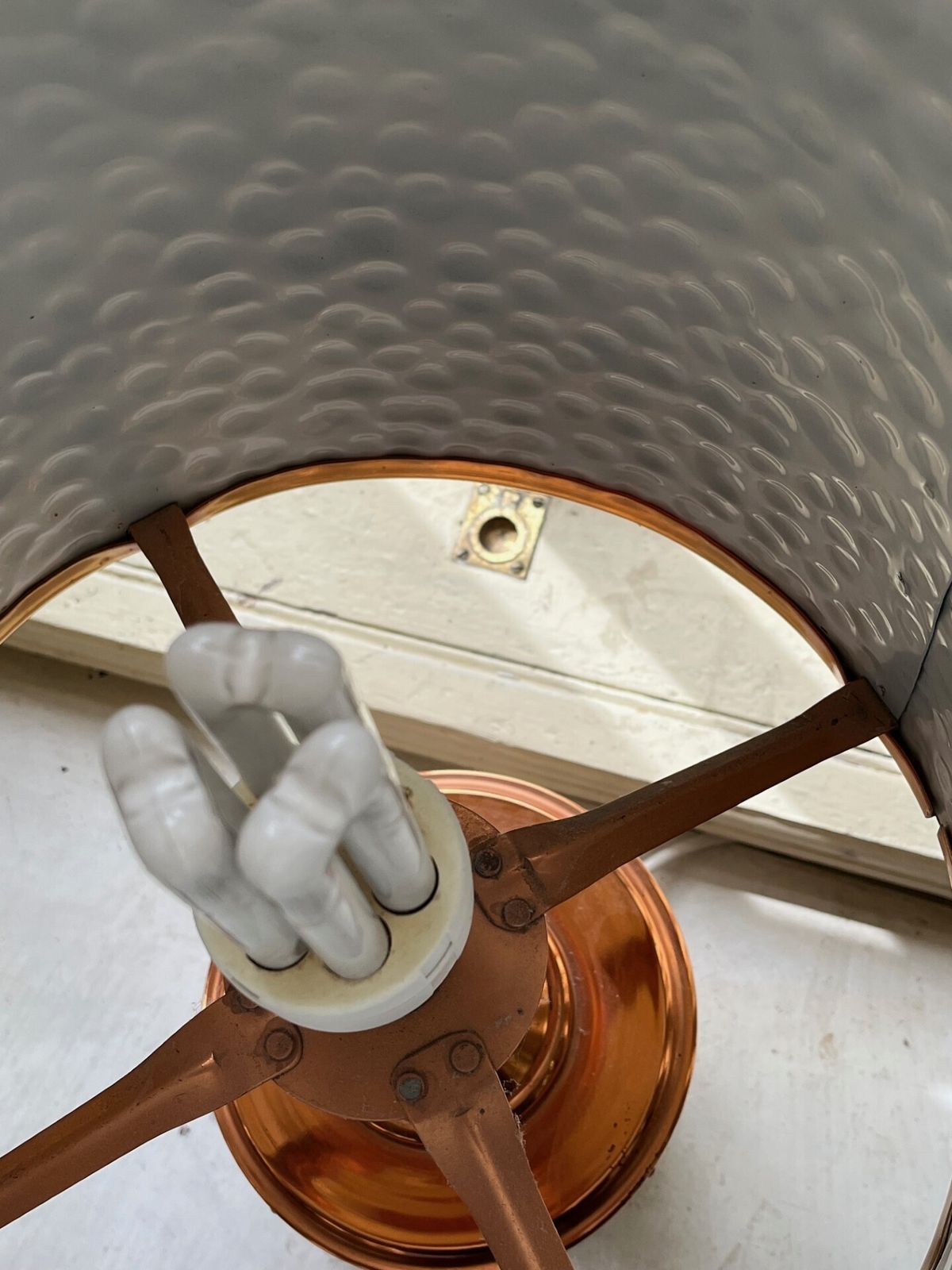 1970’s Hammered Copper Table Lamp From Zambia photo 285.0