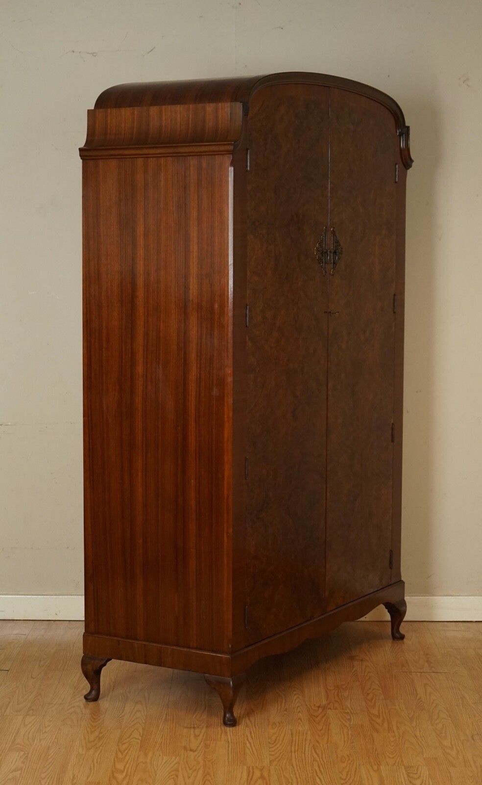 photo for sale Stunning Made In England Art Deco Burr Walnut Double Wardrobe