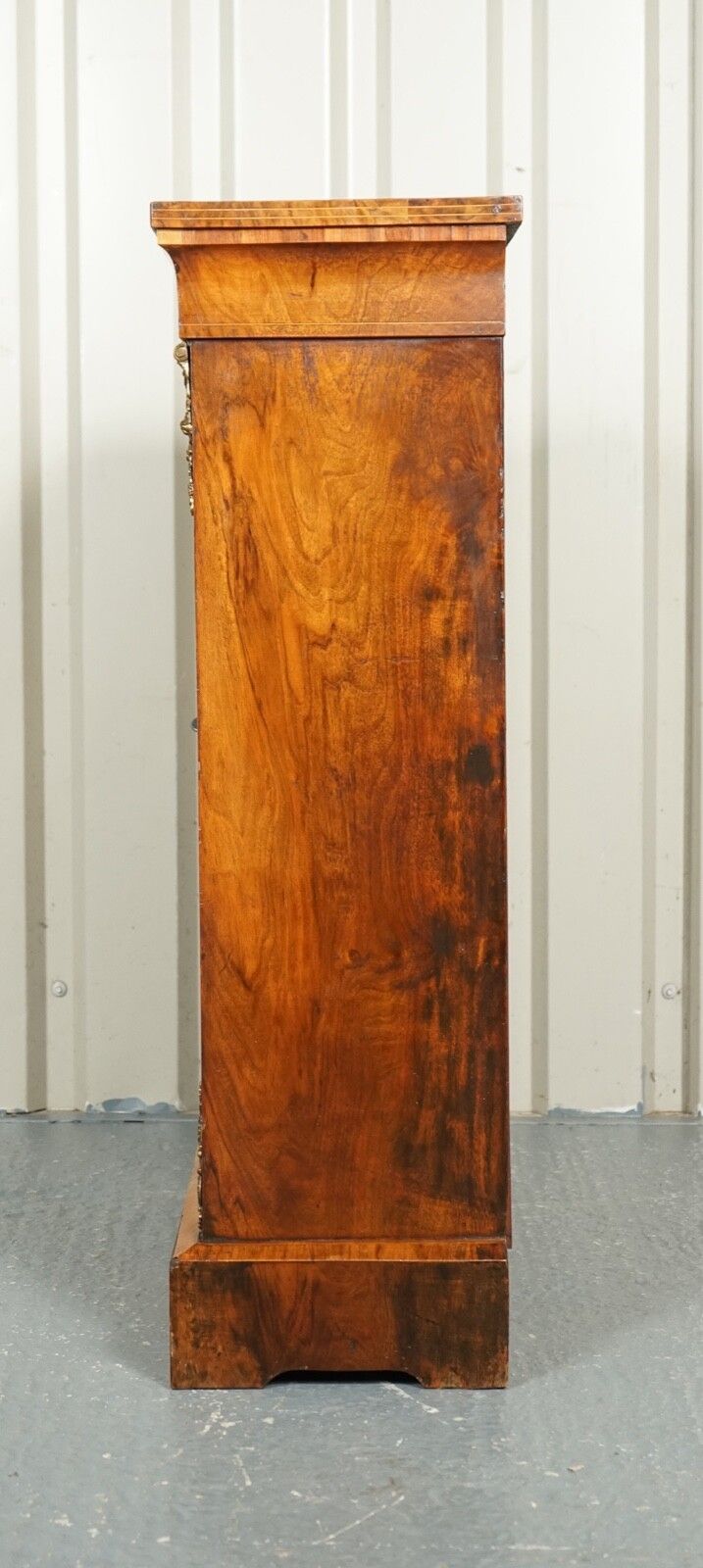 Furniture 19th Century Victorian Burr Walnut Marquetry Pier Glazed Cabinet photo