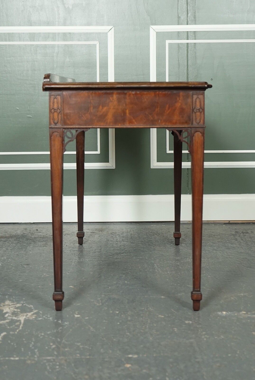 Furniture Stunning Chippendale Style Mahogany Console Hallway Table With Original Handles photo