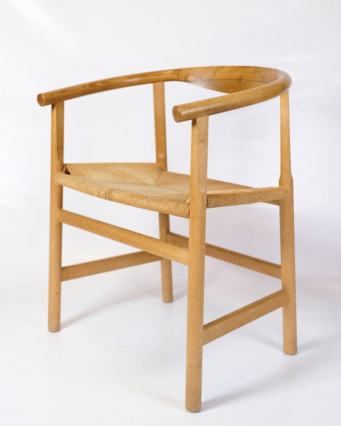 Set Of 2 Armchairs Model Pp201 In Oak With Wenge Wood Inlay With Backrest & Seat Made Of Paper Yarn By Hans J. Wegner For Pp Møbler photo furniture