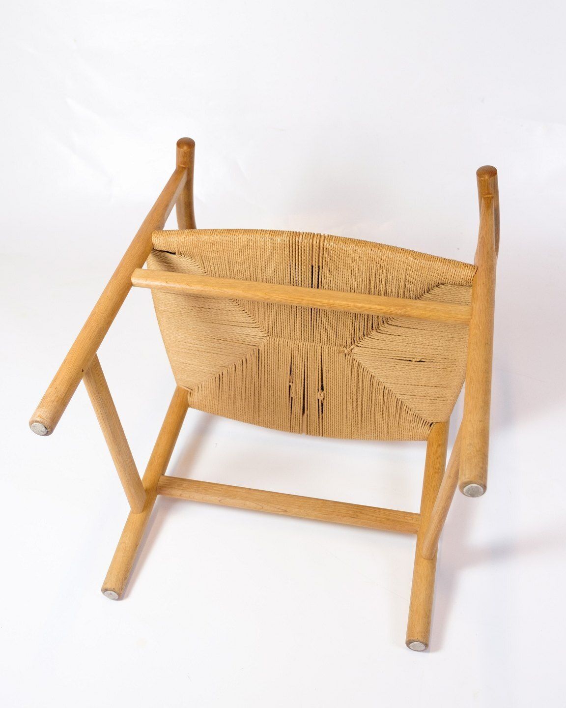 Set Of 2 Armchairs Model Pp201 In Oak With Wenge Wood Inlay With Backrest & Seat Made Of Paper Yarn By Hans J. Wegner For Pp Møbler photo vintage