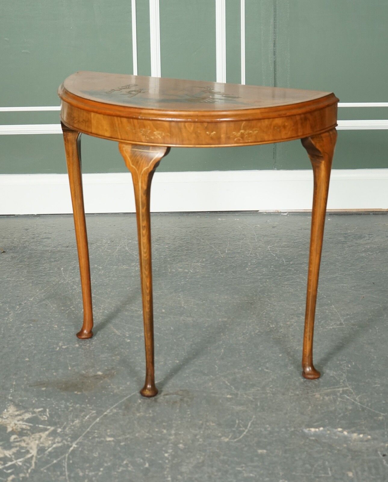 Vintage Oriental Half Moon Demi Lune Table Made By Northampton Cabinet Company photo Furniture