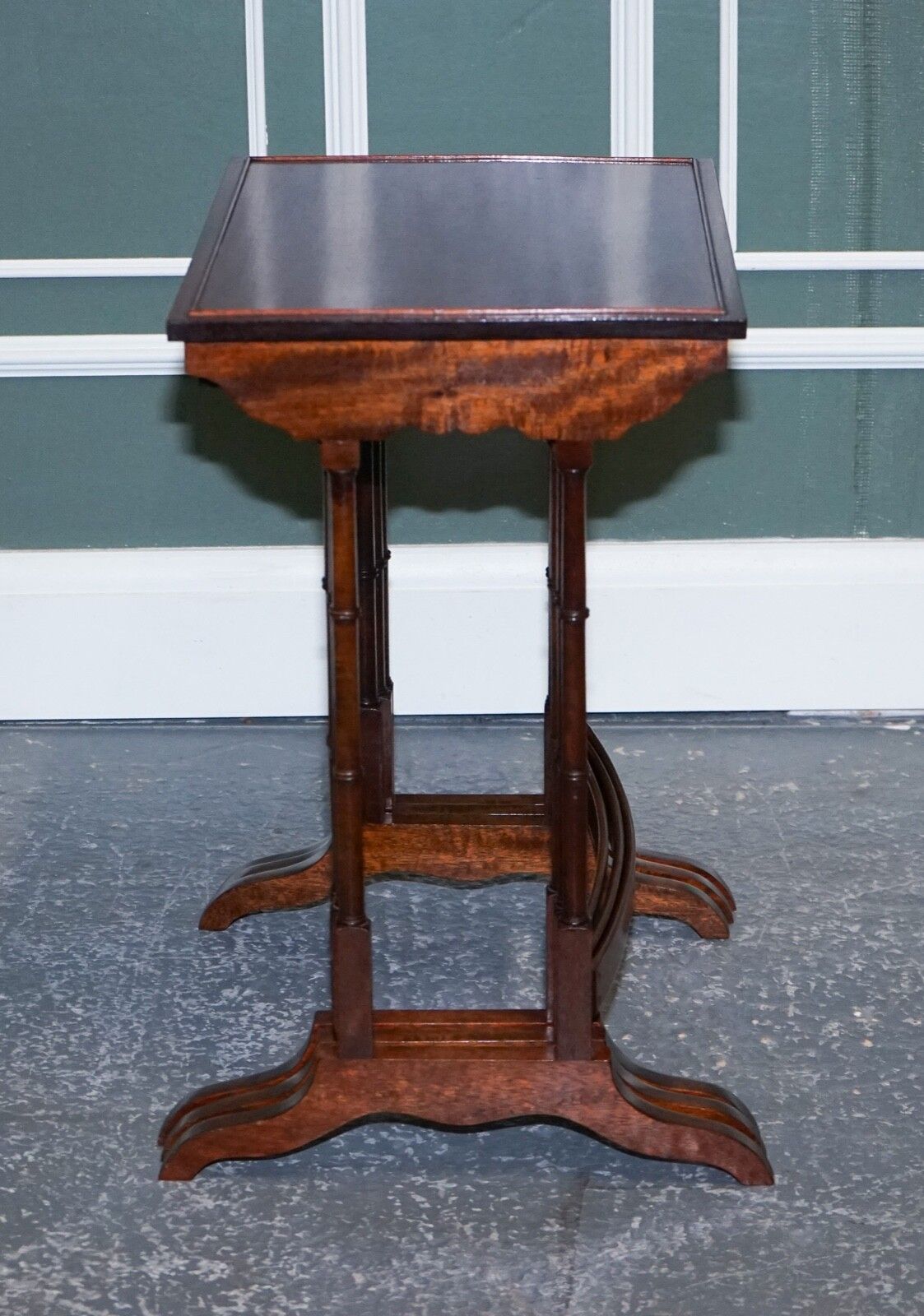 950.0 Georgian Nest Of Four Nesting Tables Side Tables With Bamboo Legs photo