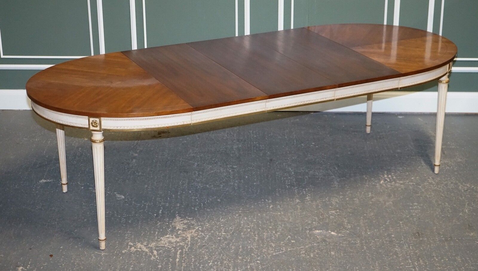 Kindel Furniture Cherrywood & Handpainted Gildwood Extendable Dining Table photo vinterior