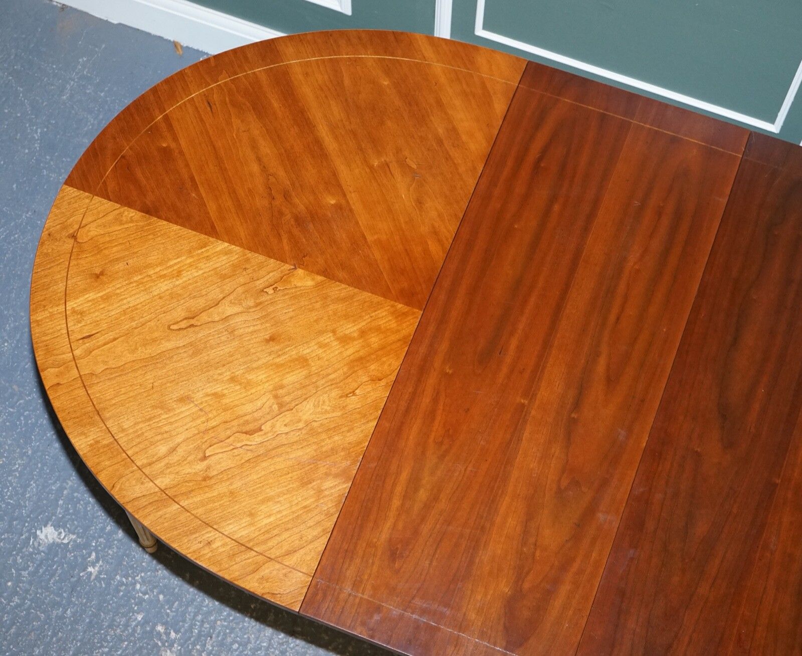 Kindel Furniture Cherrywood & Handpainted Gildwood Extendable Dining Table photo vintage