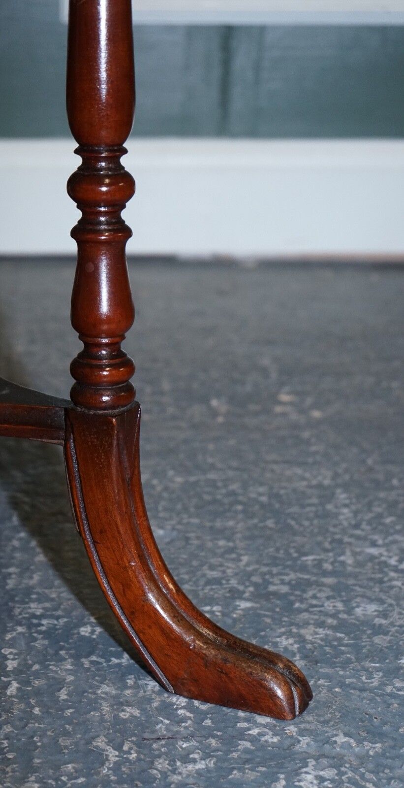 Lovely Restored Hardwood Hexagon Side Table With Curved Spade Feet photo vintage