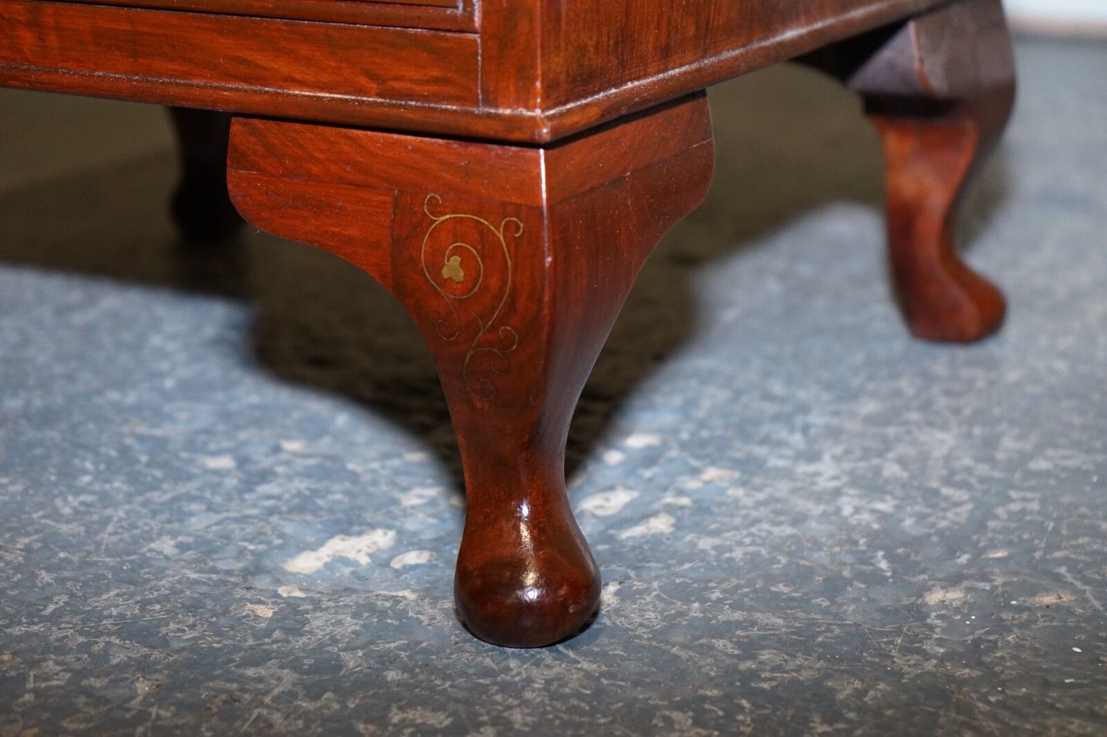 photo for sale Stunning Pair Of Brass Inliad Anglo Indian Bedside Tables Nightstands