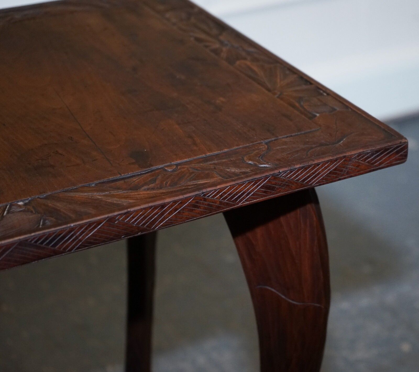 photo buy Liberty's London 1950's Hand Carved Occasional Side End Lamp Wine Table