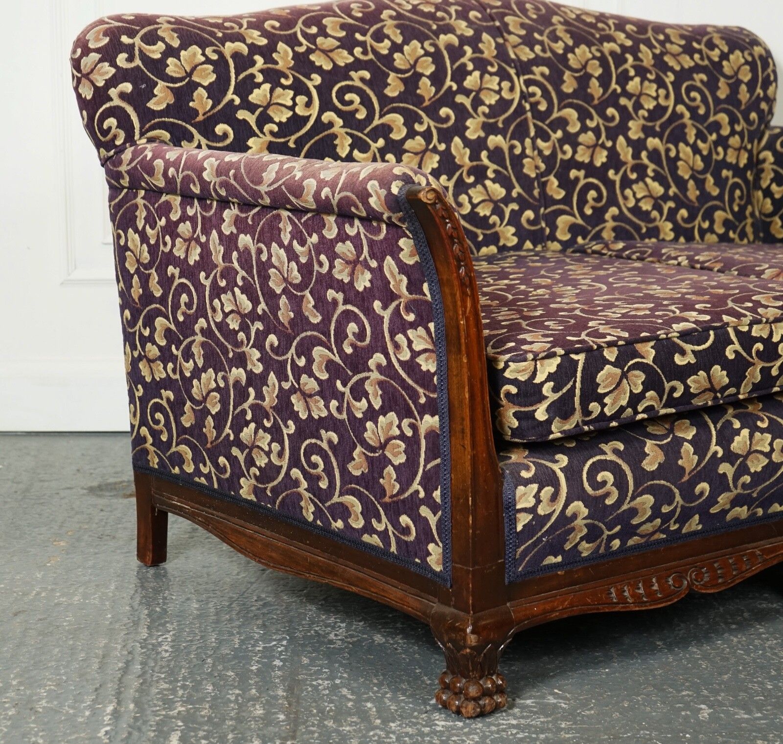 Victorian Fabric Bergere Suite Sofa And Two Armchairs Upholstery Project J1 photo 1081.0
