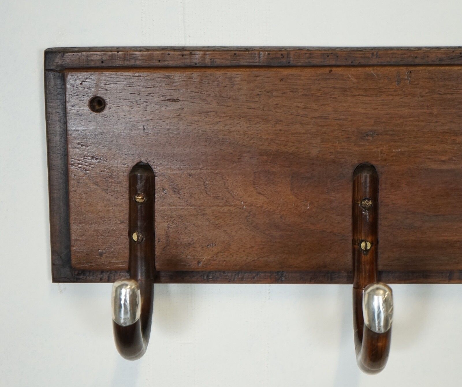 Rare Custom Made Art Deco 1920 Sterling Silver Mounted Hat Coat Wall Rack J1 photo vinterior