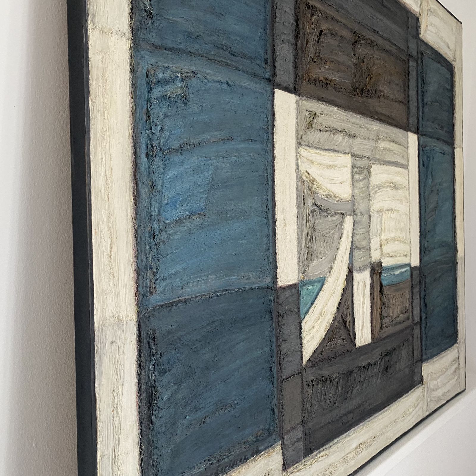 Art Large Swedish Modernist Abstract Painting By Max Gregor Carlsson photo