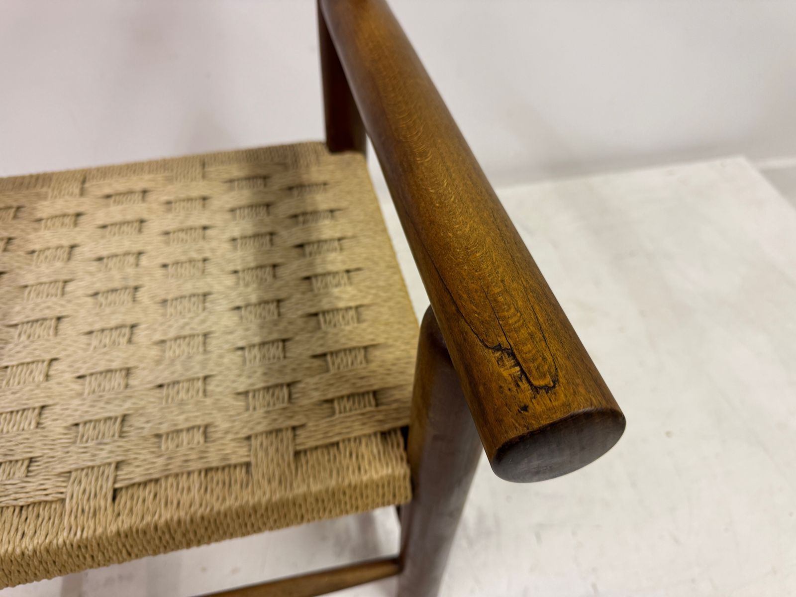 photo furniture Mid Century Italian Armchair With Rush Seat