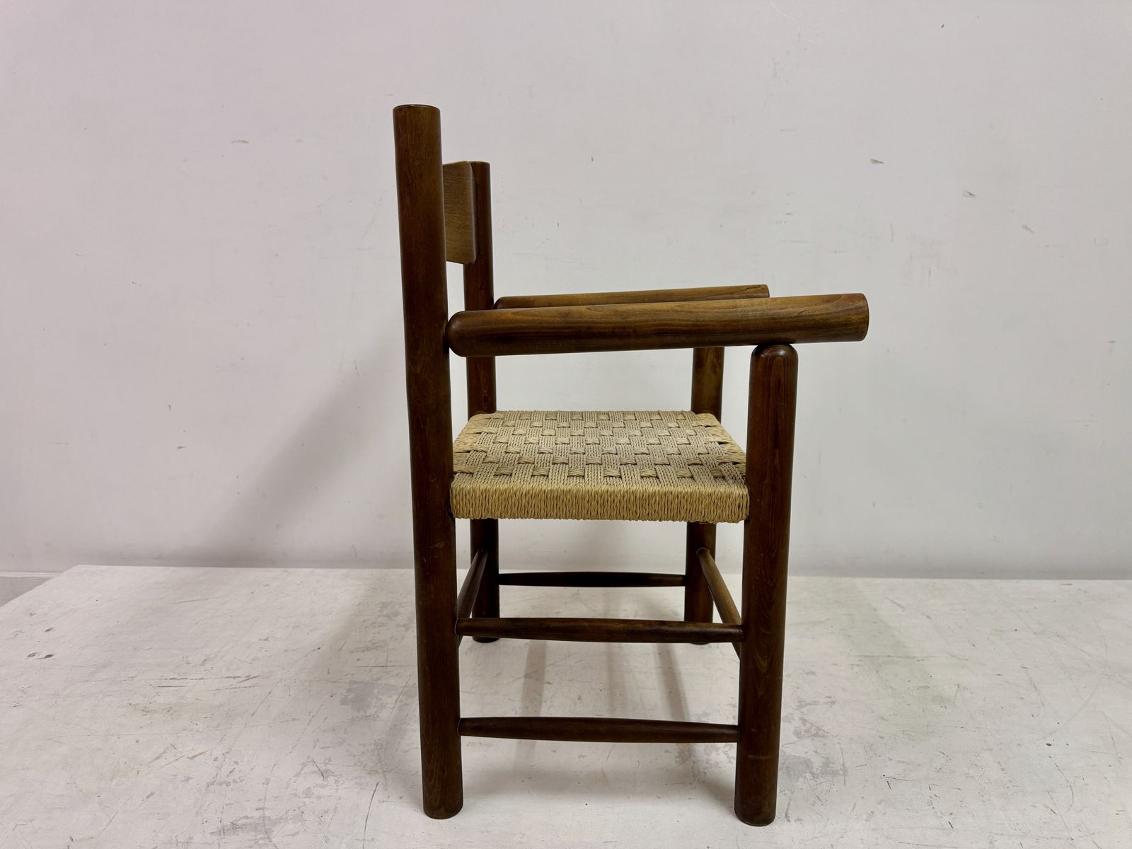 photo for sale Mid Century Italian Armchair With Rush Seat