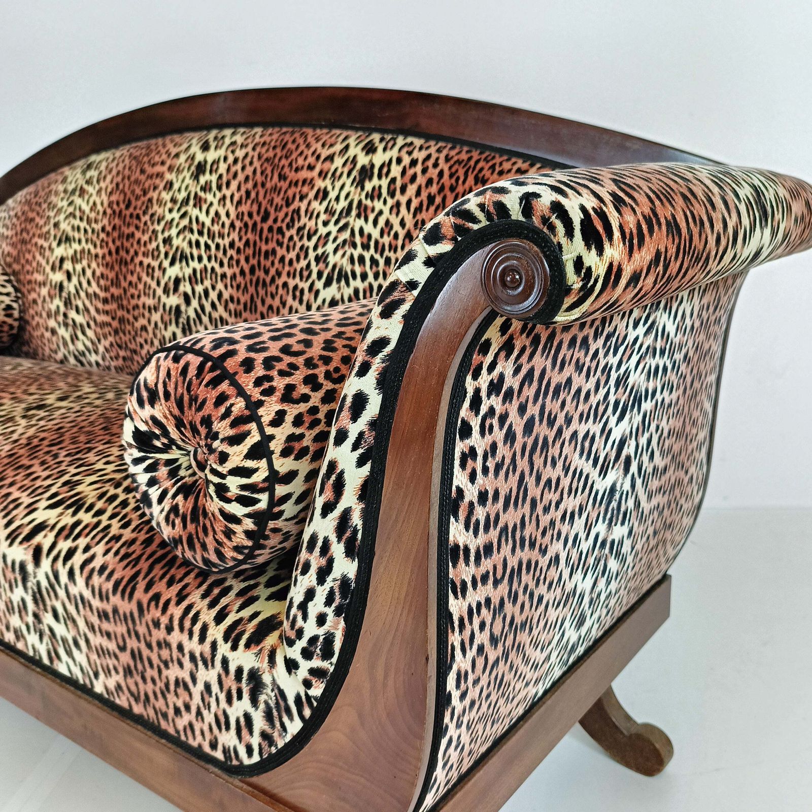 Biedermeyer Style Sofa In Leopard Trim photo Furniture