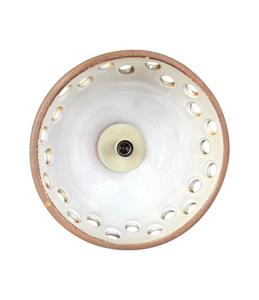 photo vinterior A Set Of Three 1960s French Glazed Ceramic Ceiling Lights Suspended From Thick Knotted Rope