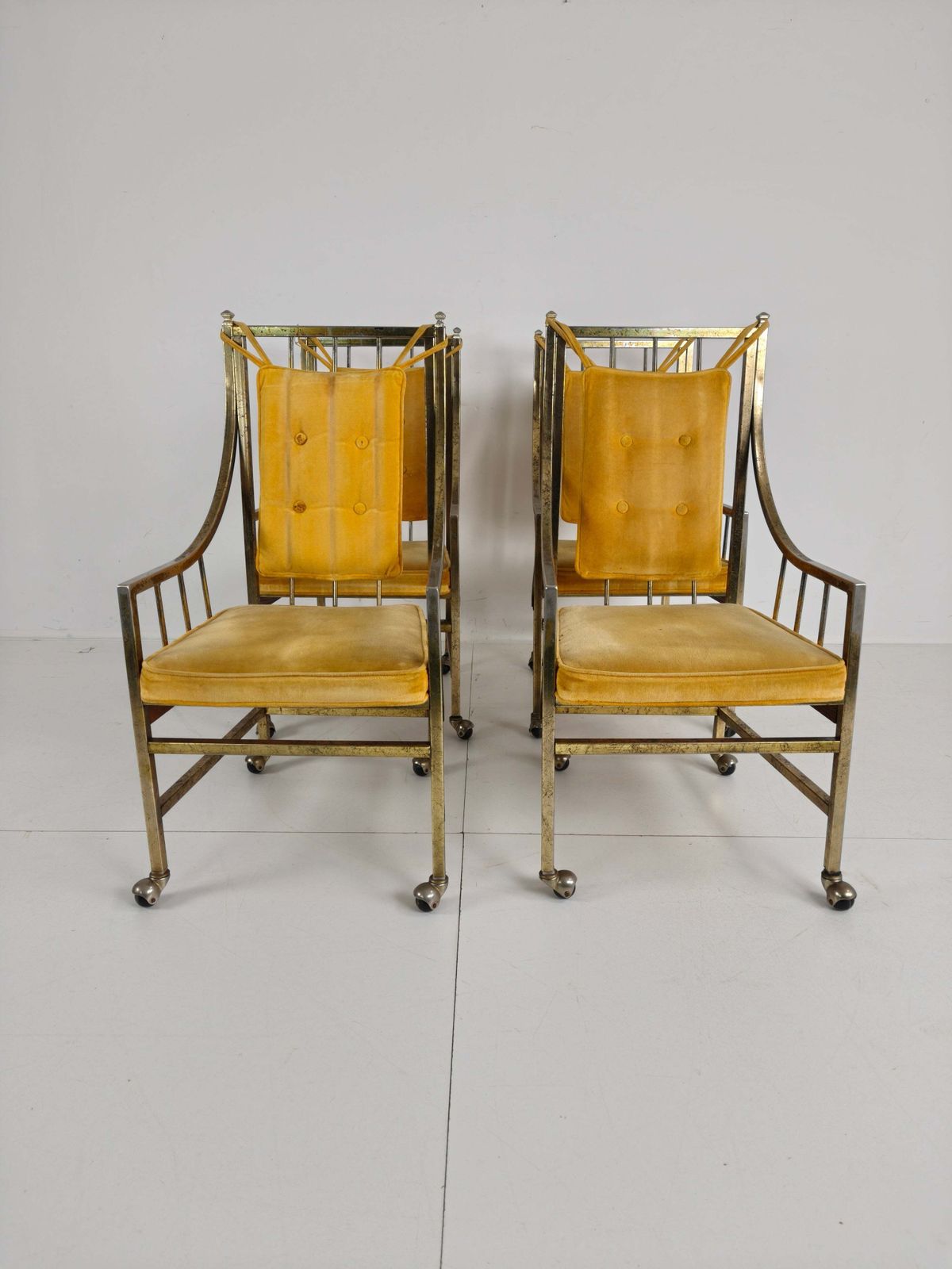 Unique Set Of Mid Century Style Dining And Lounge Chairs – Gilded, Made Between 1940 1948 By Flanders Industries Inc, Fort Smith, Arkansas photo furniture