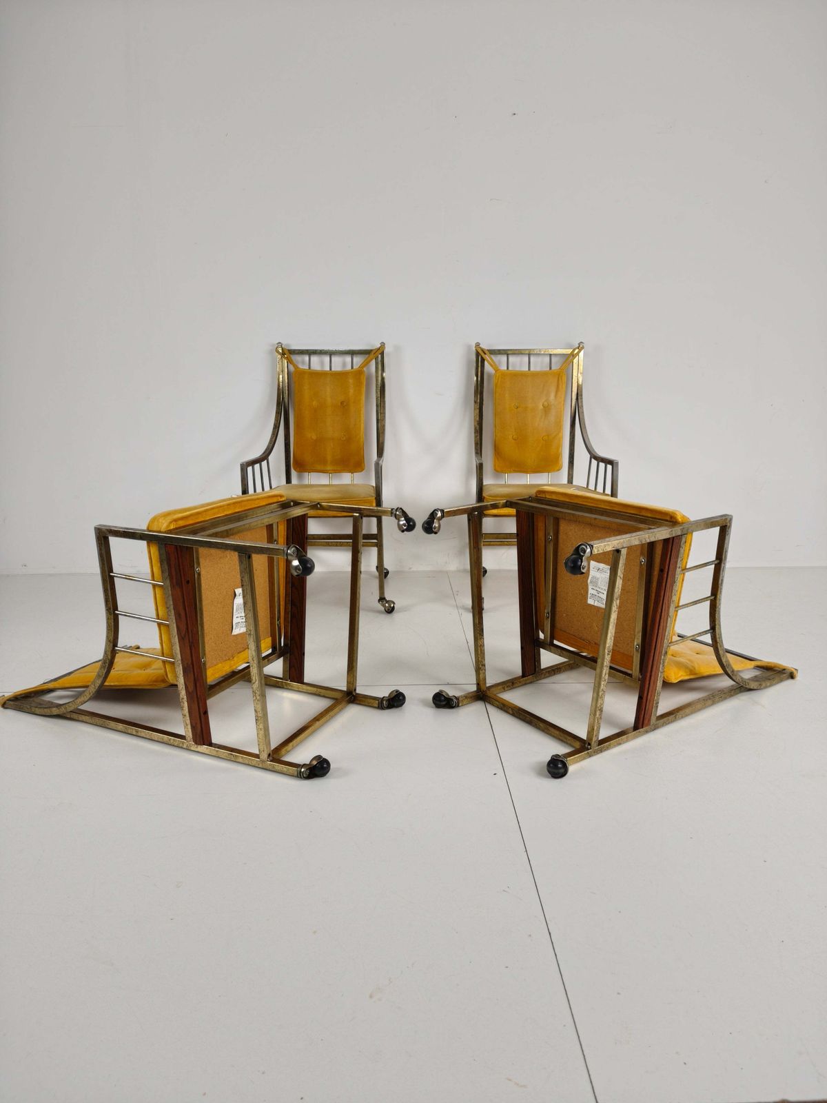 1168.0 Unique Set Of Mid Century Style Dining And Lounge Chairs – Gilded, Made Between 1940 1948 By Flanders Industries Inc, Fort Smith, Arkansas photo