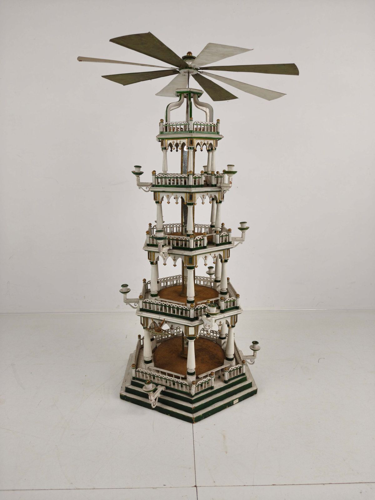 photo for sale 19th Century Handmade Christmas Pyramid – Rare And Beautiful German Folk Art Piece