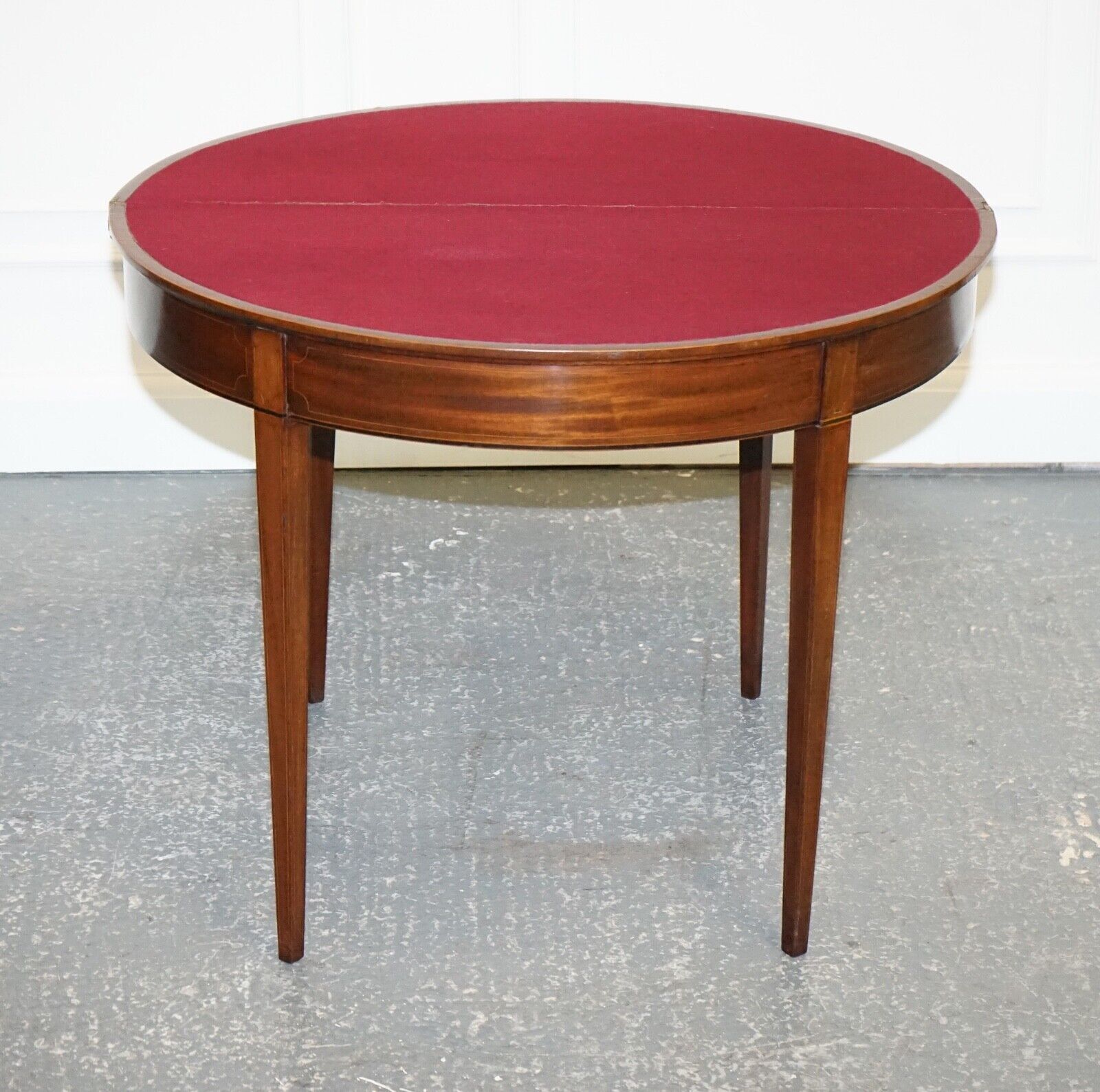 Fine Antique Circa 1890 Console Games Demi Lune Hallway Card Table Unfolds photo furniture