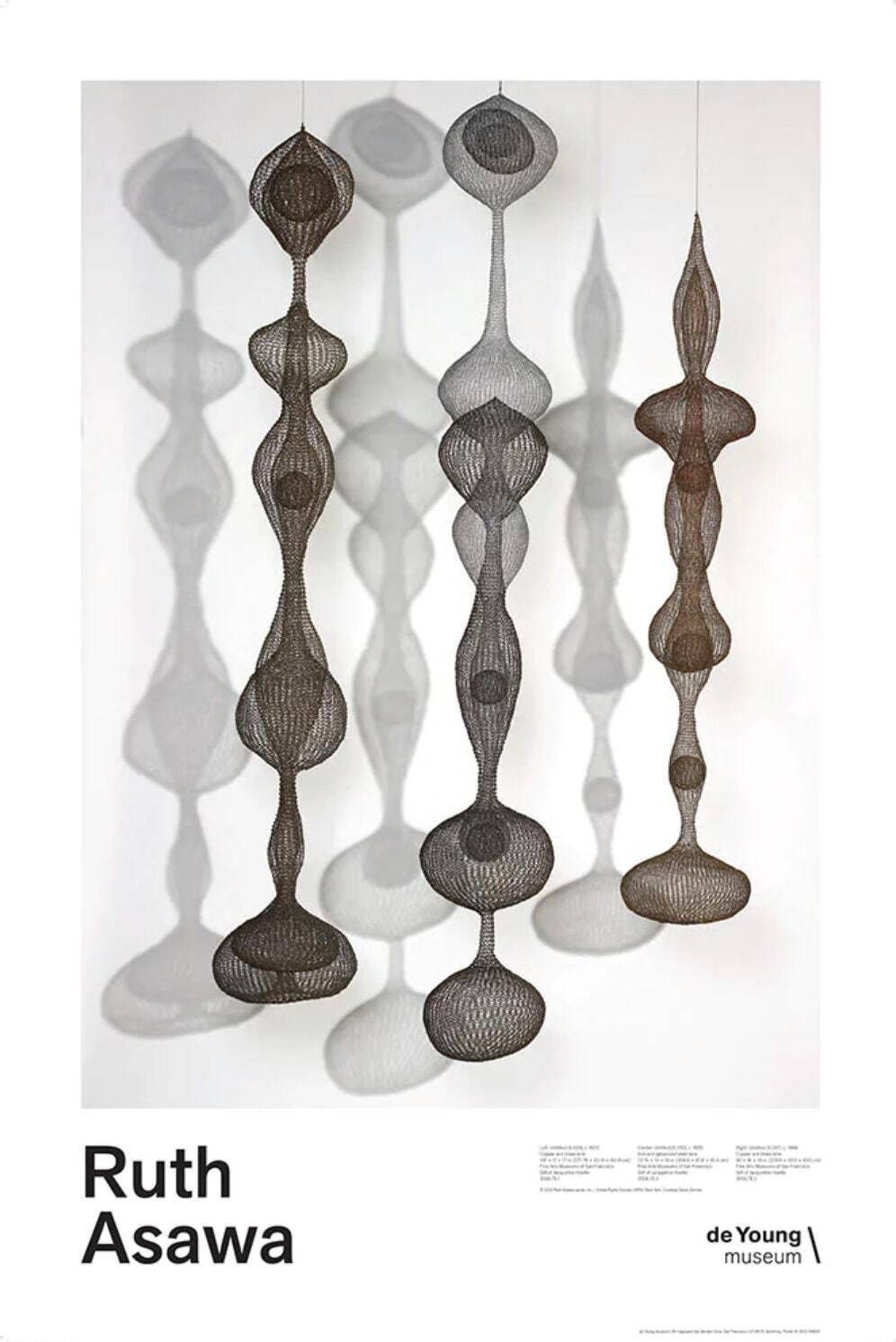 Original Ruth Asawa Exhibition Poster   Untitled Sculptures   Authentic Museum Print Japanese Us Female Artist Sculptor Sculpture