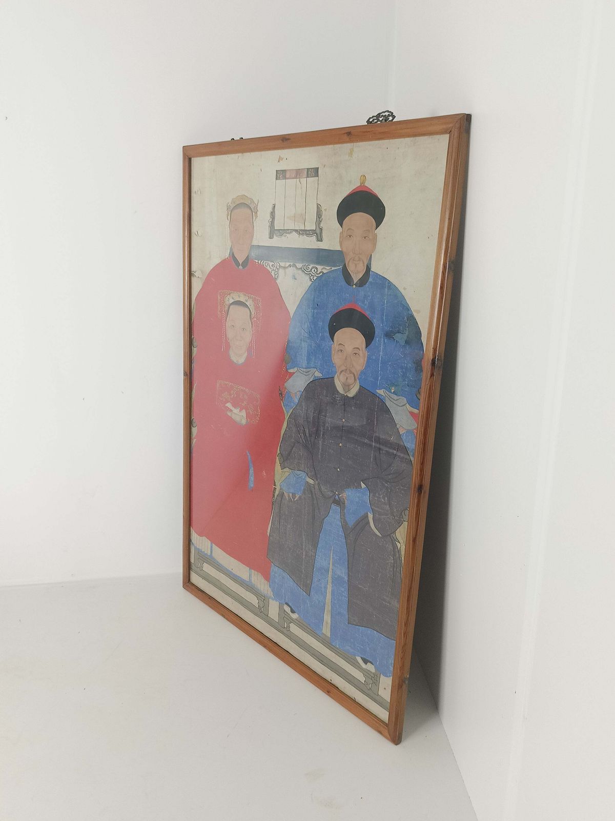 A Framed Chinese Ancestral Portrait Is A Traditional Hand Painted photo Art