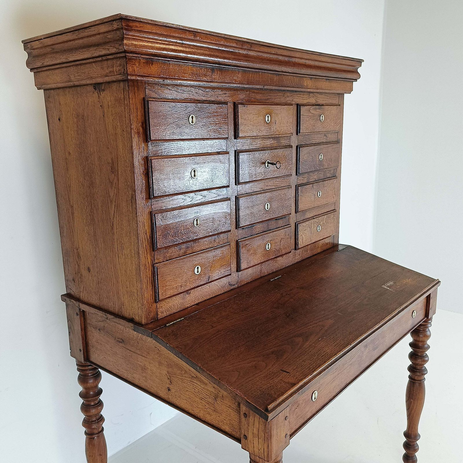 Stunning Antique One Of A Kind Notary Desk With Working Safe Bell photo for sale