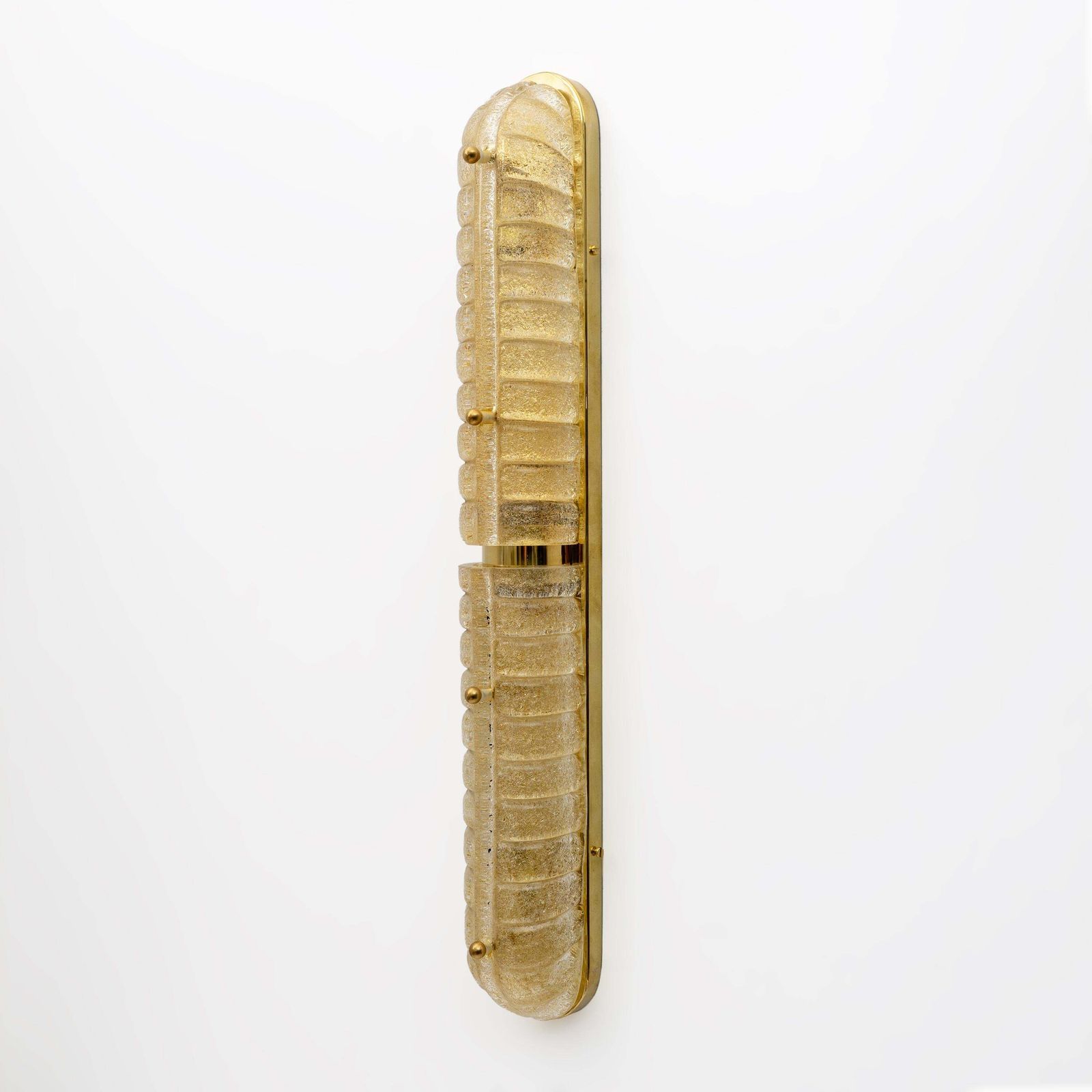 Pair Of Art Deco Style Gold Murano Glass And Brass Sconces photo Lighting