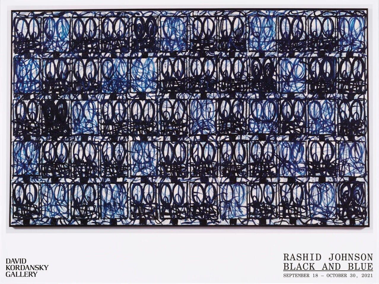 Authentic Rashid Johnson Exhibition Poster   Black And Blue Anxious Man   Stunning Museum Print From The 'Post Black' Artist Poc