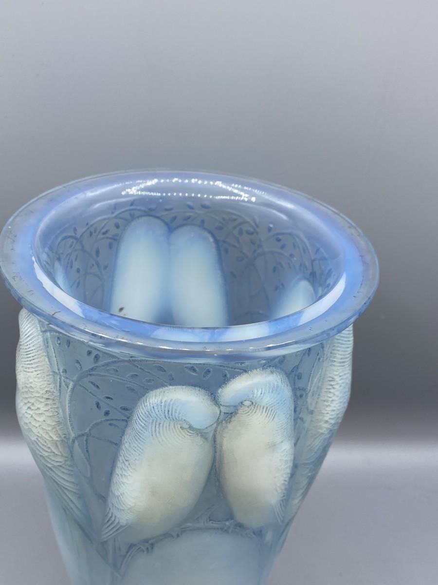 René Lalique 1924   “Ceylan” Opalescent Vase. photo vintage