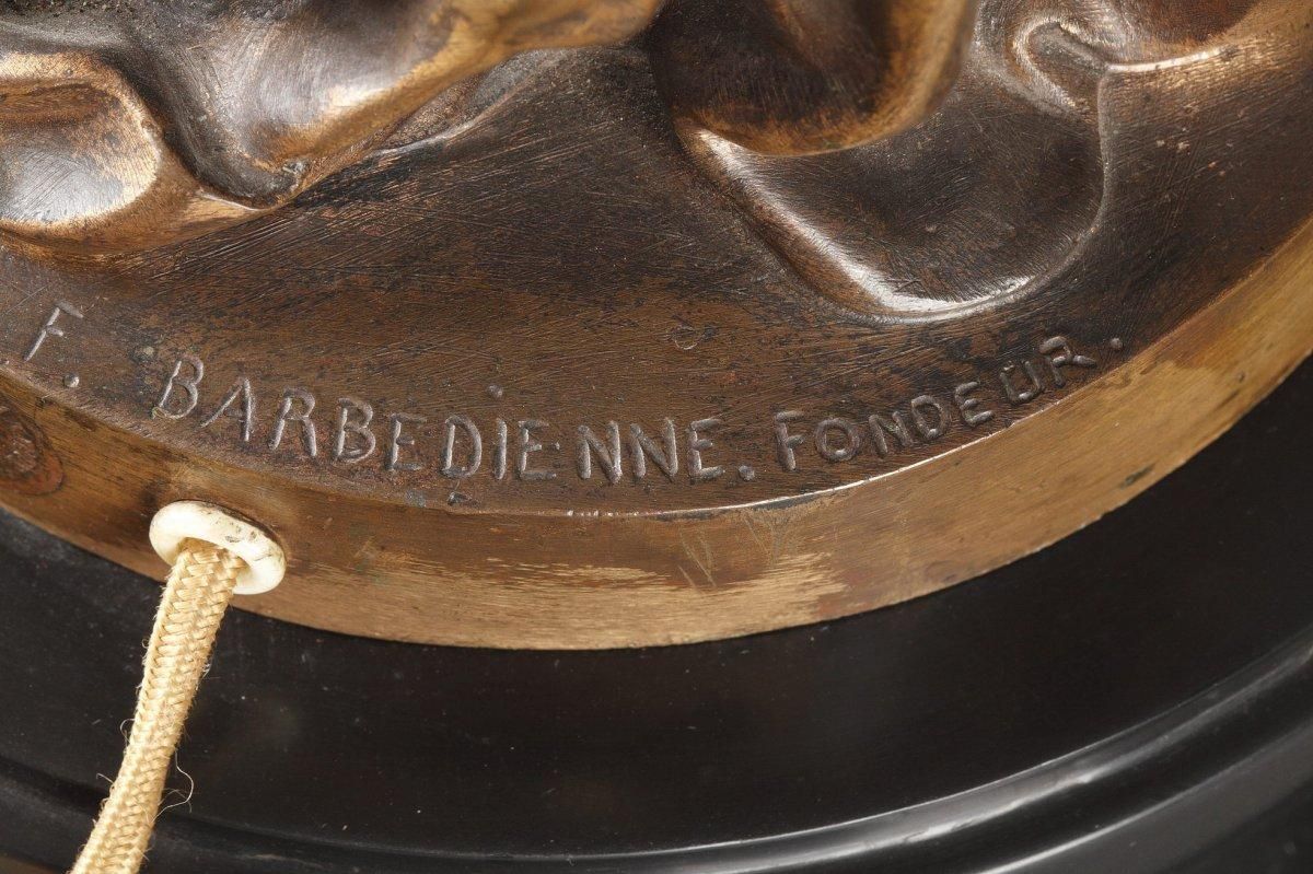 Home Decor Barbedienne   Pair Of 19th Century Bronze Torchières By Dubois & Falguiere photo