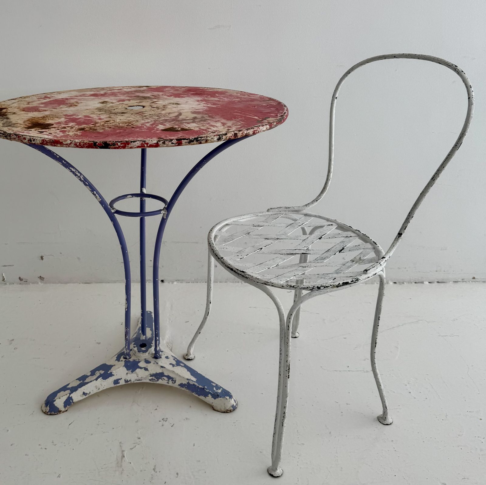 1950s French Lattice Iron Garden Chair photo 280.0