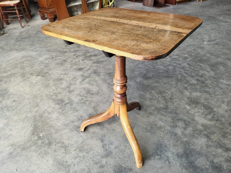 Antique Georgian Square Tripod Occasional Side Dining Table photo Furniture