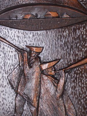 Wall Relief Of Traditional Slovakian Mountain Shepherds From Ruch Liberec, Former Czechoslovakia, 1970s, Set Of 2 photo buy
