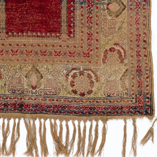 3.7x5.4 Ft Antique Silk Turkish Prayer Rug, Ca 1900. photo Textiles