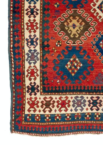 4.7x6.6 Ft Antique Caucasian Kazak Rug, Circa 1860, Original Good Condition photo Textiles